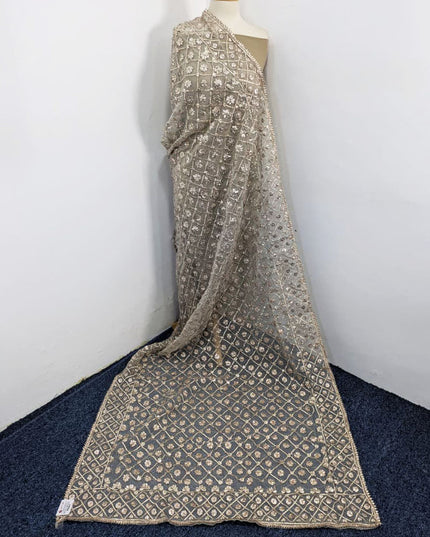 Handmade Full Jaal Gotta Work Organza Dupatta (Dyeable in All Colors)