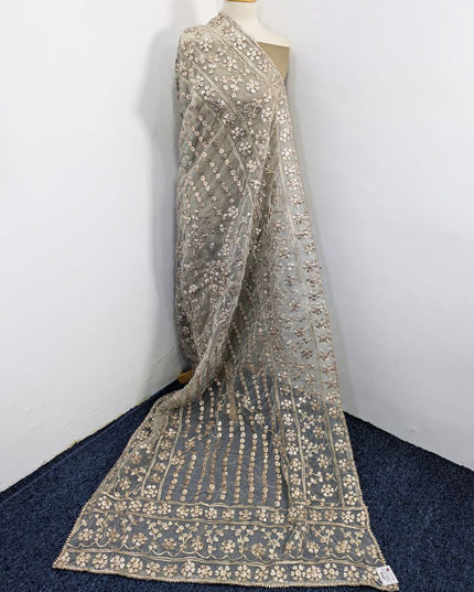 Dyeable Organza with Handmade Full Jaal Gotta Work Dupatta