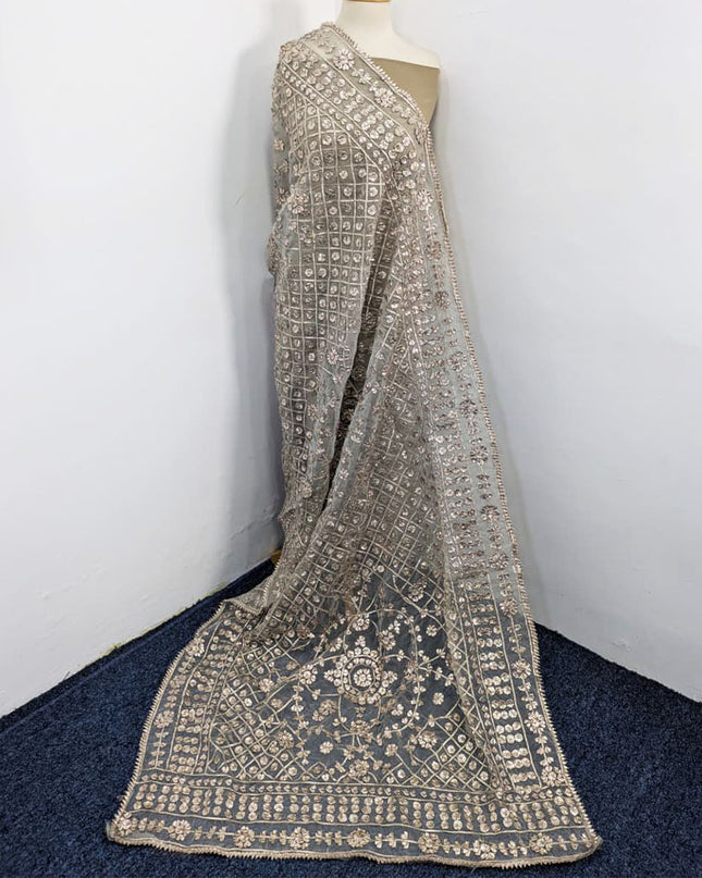 Fancy Organza with Handmade Full Jaal Gotta Work Dupatta (Dyeable)
