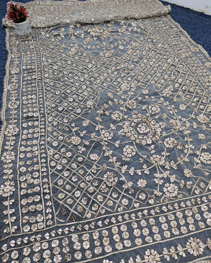 Fancy Organza with Handmade Full Jaal Gotta Work Dupatta (Dyeable)