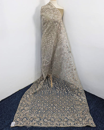 Handmade Full Jaal Gotta Work Organza Dupatta (Dyeable in All Colors)
