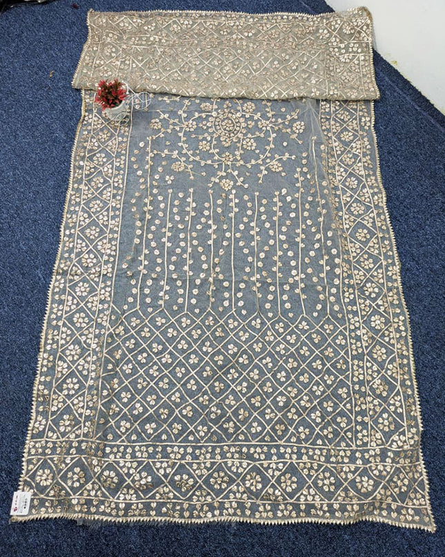 Handmade Full Jaal Gotta Work Organza Dupatta (Dyeable in All Colors)