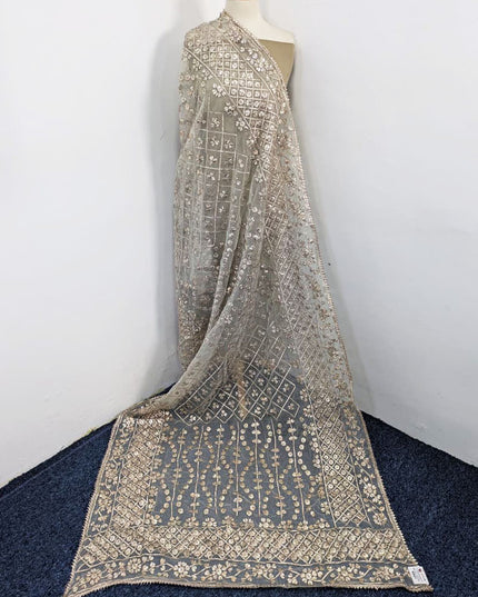 Dyeable Organza with Handmade Full Jaal Gotta Work Dupatta