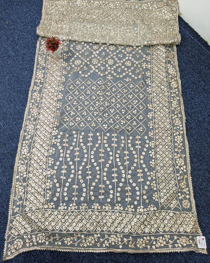 Dyeable Organza with Handmade Full Jaal Gotta Work Dupatta