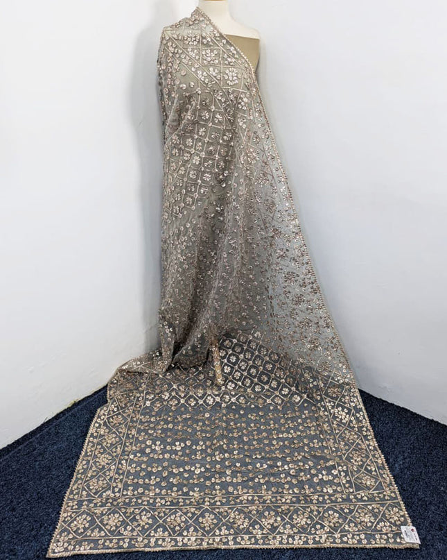 Fancy Organza with Handmade Full Jaal Gotta Work Dupatta (Dyeable)