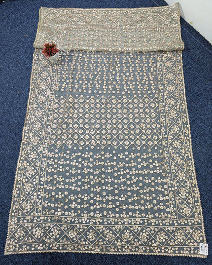 Fancy Organza with Handmade Full Jaal Gotta Work Dupatta (Dyeable)