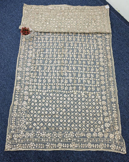 Handmade Full Jaal Gotta Work Organza Dupatta (Dyeable in All Colors)