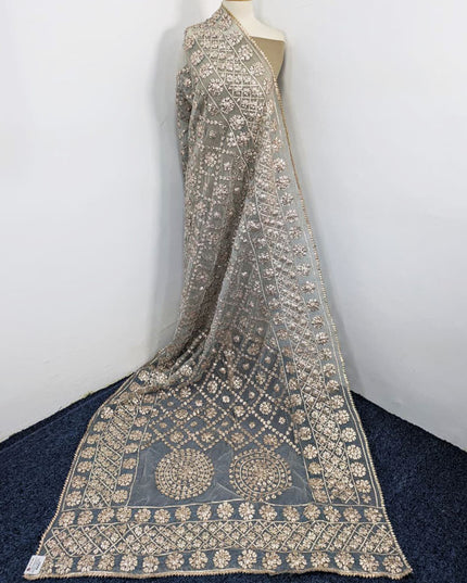 Dyeable Organza with Handmade Full Jaal Gotta Work Dupatta