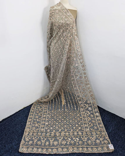 Fancy Organza with Handmade Full Jaal Gotta Work Dupatta (Dyeable)