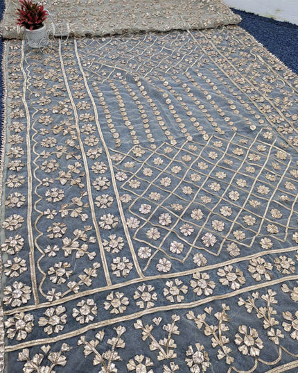 Fancy Organza with Handmade Full Jaal Gotta Work Dupatta (Dyeable)