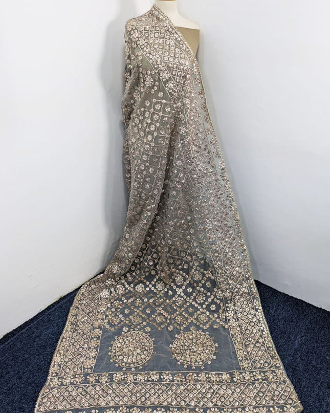 Handmade Full Jaal Gotta Work Organza Dupatta (Dyeable in All Colors)