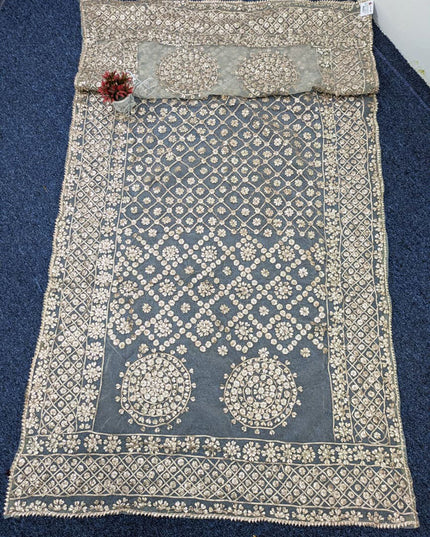 Handmade Full Jaal Gotta Work Organza Dupatta (Dyeable in All Colors)