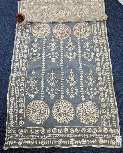 Fancy Organza with Handmade Full Jaal Gotta Work Dupatta (Dyeable)