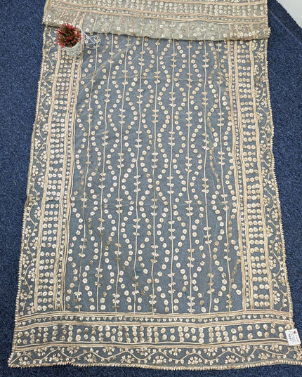 Handmade Full Jaal Gotta Work Organza Dupatta (Dyeable in All Colors)