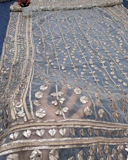 Handmade Full Jaal Gotta Work Organza Dupatta (Dyeable in All Colors)