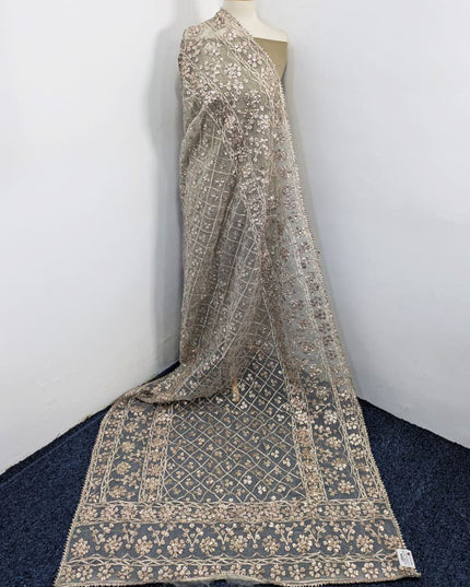 Dyeable Organza with Handmade Full Jaal Gotta Work Dupatta