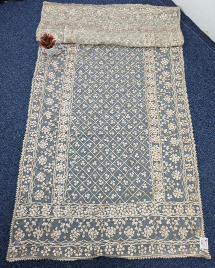 Dyeable Organza with Handmade Full Jaal Gotta Work Dupatta