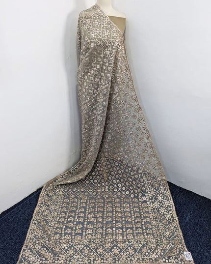 Fancy Organza with Handmade Full Jaal Gotta Work Dupatta (Dyeable)