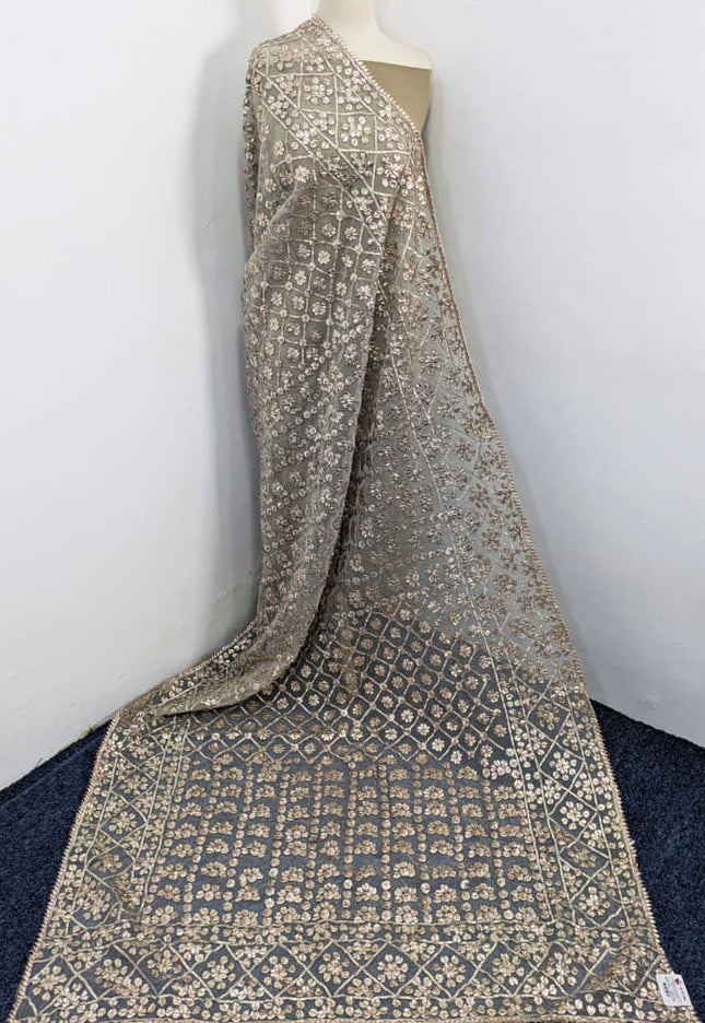 Fancy Organza with Handmade Full Jaal Gotta Work Dupatta (Dyeable)