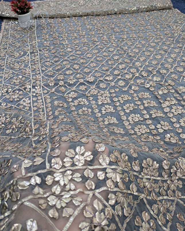 Fancy Organza with Handmade Full Jaal Gotta Work Dupatta (Dyeable)