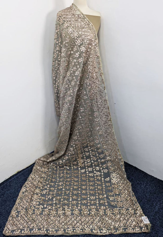 Handmade Full Jaal Gotta Work Organza Dupatta (Dyeable in All Colors)