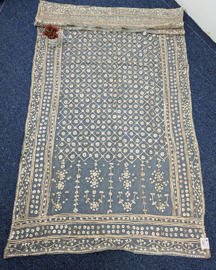 Dyeable Organza with Handmade Full Jaal Gotta Work Dupatta