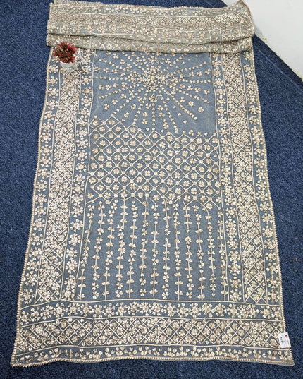 Fancy Organza with Handmade Full Jaal Gotta Work Dupatta (Dyeable)