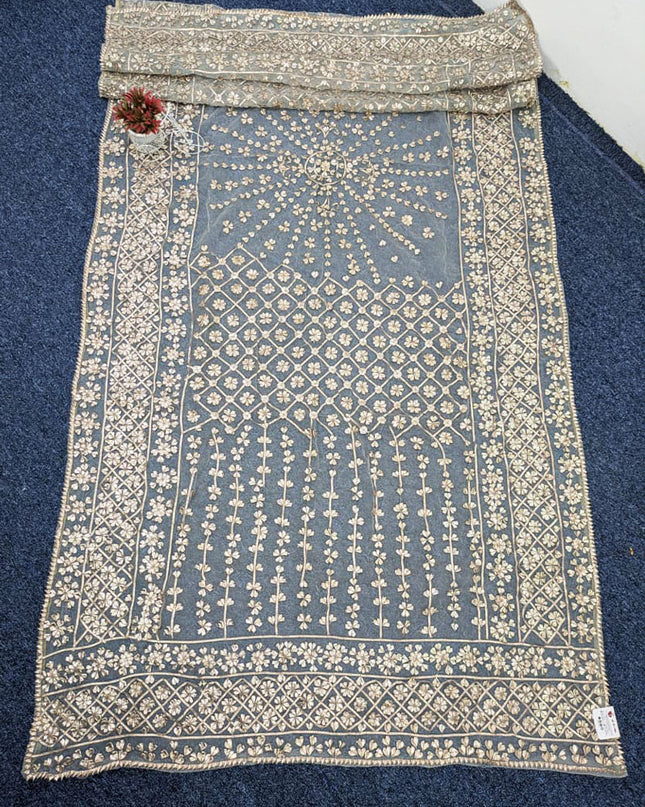 Fancy Organza with Handmade Full Jaal Gotta Work Dupatta (Dyeable)