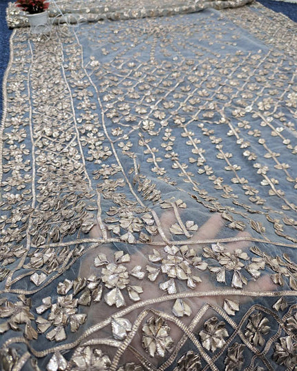 Fancy Organza with Handmade Full Jaal Gotta Work Dupatta (Dyeable)