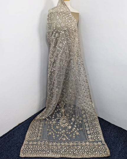 Handmade Full Jaal Gotta Work Organza Dupatta (Dyeable in All Colors)