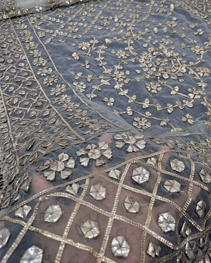 Handmade Full Jaal Gotta Work Organza Dupatta (Dyeable in All Colors)