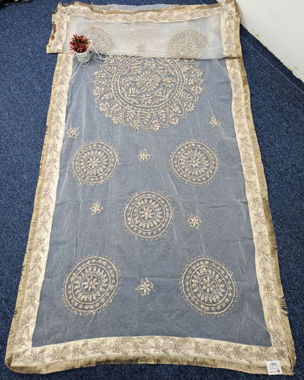 Dyeable Organza with Handmade LCD Gotta Work Dupatta