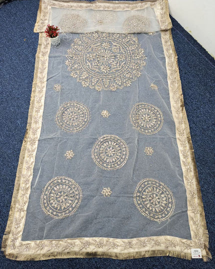 Dyeable Organza with Handmade LCD Gotta Work Dupatta