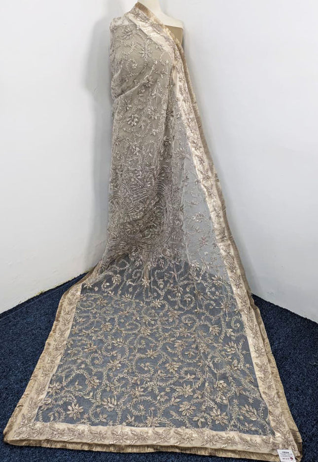 Fancy Organza with Handmade LCD Gotta Work Dupatta (Dyeable)