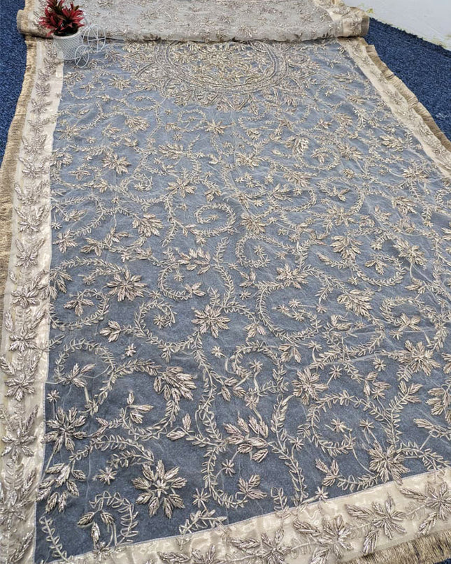 Fancy Organza with Handmade LCD Gotta Work Dupatta (Dyeable)