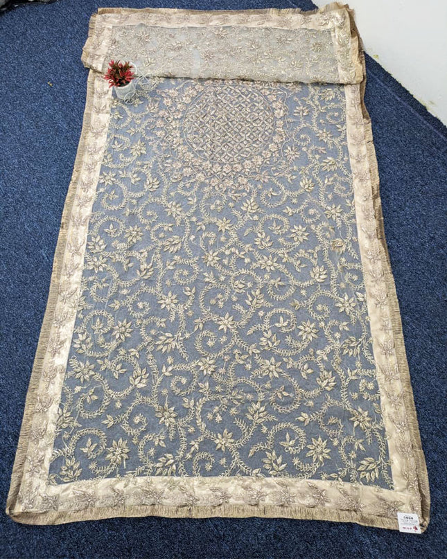 Dyeable Organza with Handmade LCD Gotta Work Dupatta