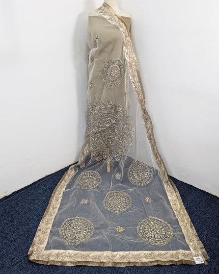 Fancy Organza with Handmade LCD Gotta Work Dupatta (Dyeable)