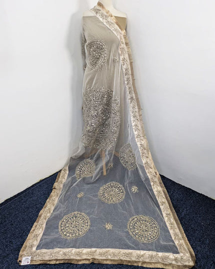 Dyeable Organza with Handmade LCD Gotta Work Dupatta