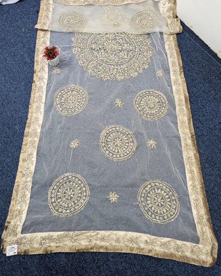 Dyeable Organza with Handmade LCD Gotta Work Dupatta