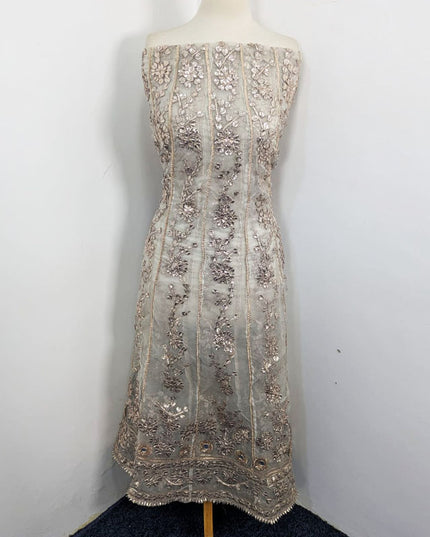 Dyeable Organza with Heavy Gotta + Mirror Work Frock 2Pc Unstitched