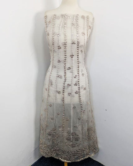 Fancy Dyeable Organza with Gotta Work Frock 2 Pc Unstitched