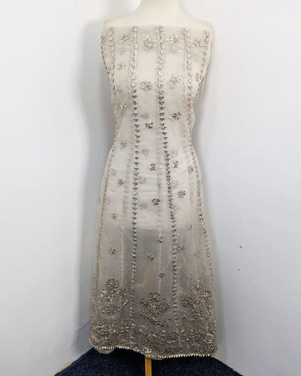 Handmade Gotta Work Organza Frock 2Pc Unstitched (Dyeable)