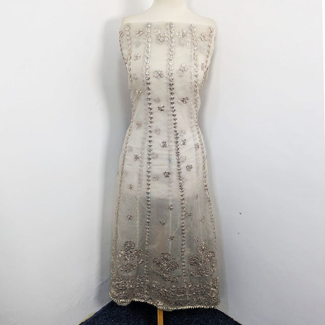 Handmade Gotta Work Organza Frock 2Pc Unstitched (Dyeable)