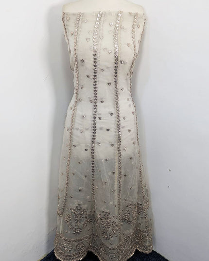 Dyeable Organza with Handmade Gotta Work Frock 2Pc Unstitched