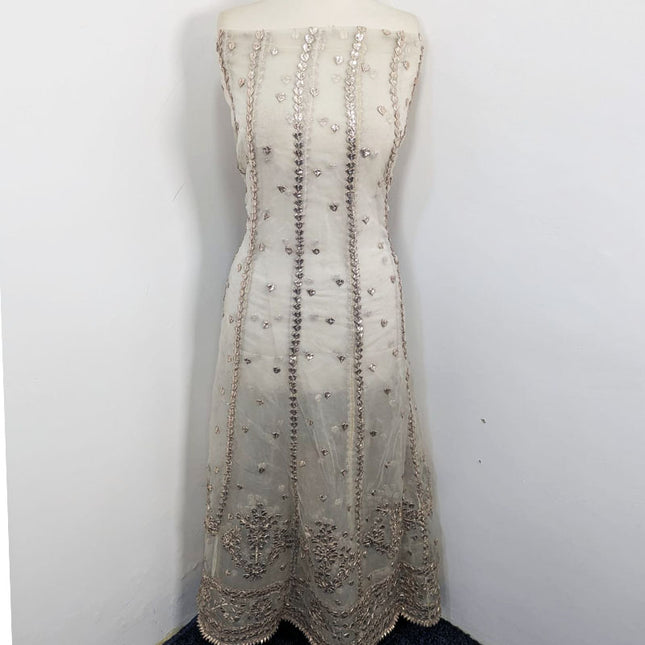 Dyeable Organza with Handmade Gotta Work Frock 2Pc Unstitched