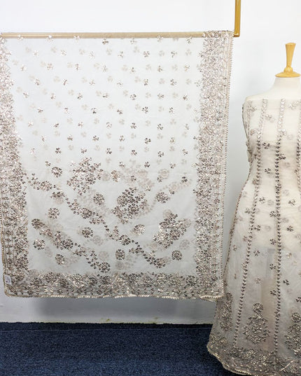 Fancy Organza with Gotta Work Frock 2Pc Unstitched (Dyeable)