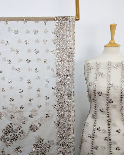 Fancy Organza with Gotta Work Frock 2Pc Unstitched (Dyeable)