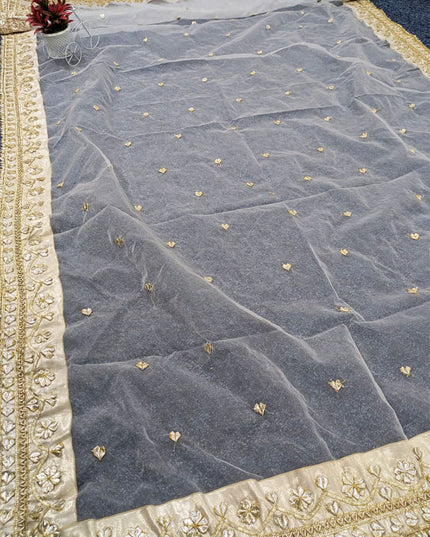 Fancy Handmade Gotta Work Organza Dupatta (Dyeable in All Colors)