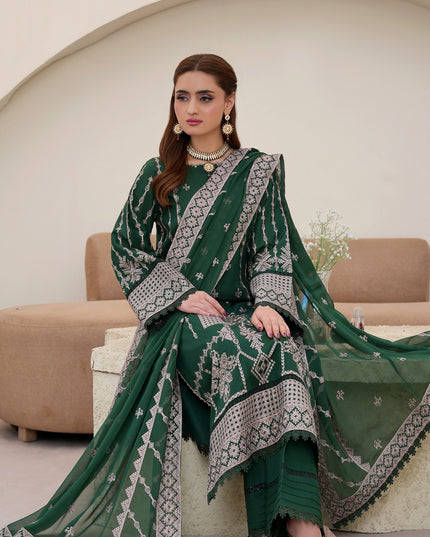 Fancy Embroidered Lawn with Bamber Crinkle Dupatta 3Pc - Wania (Lajwanti)