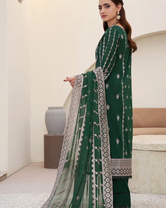 Fancy Embroidered Lawn with Bamber Crinkle Dupatta 3Pc - Wania (Lajwanti)